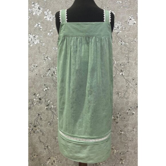 SoieRose 100% Cotton Victorian Nightgown – Sleeveless Vintage Gown SR-1202 - Picture 8 of 9